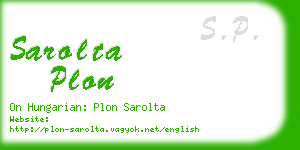 sarolta plon business card